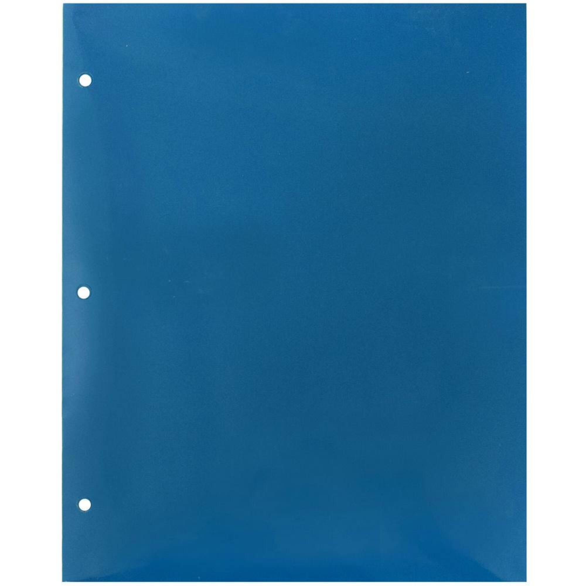 JAM Paper Blue Glossy Laminated Two Pocket 3 Hole Punch School Folders, 100ct.